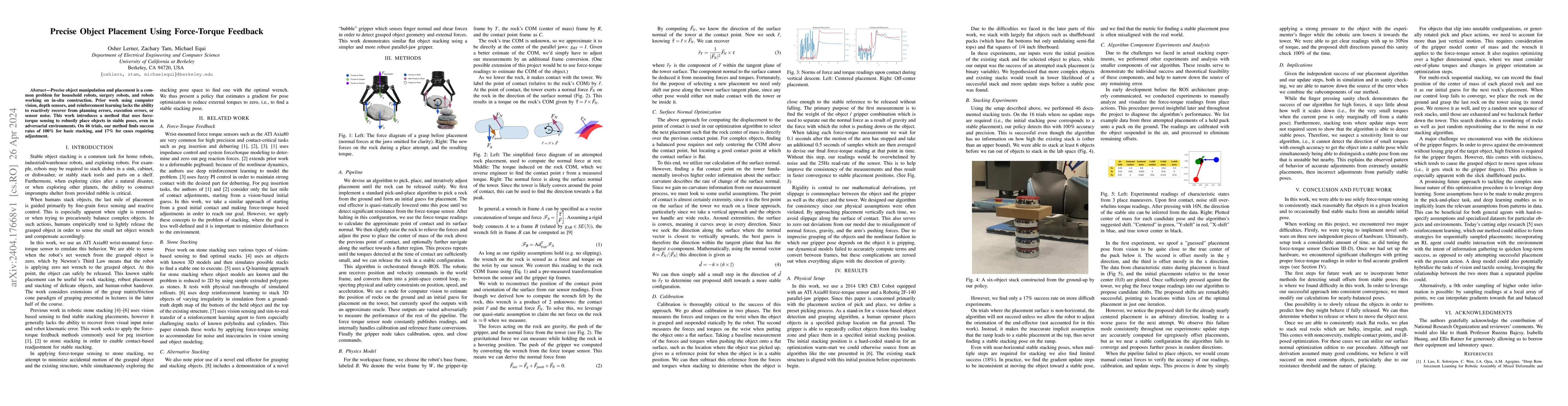 Thumbnail for Precise Object Placement Using Force-Torque Feedback