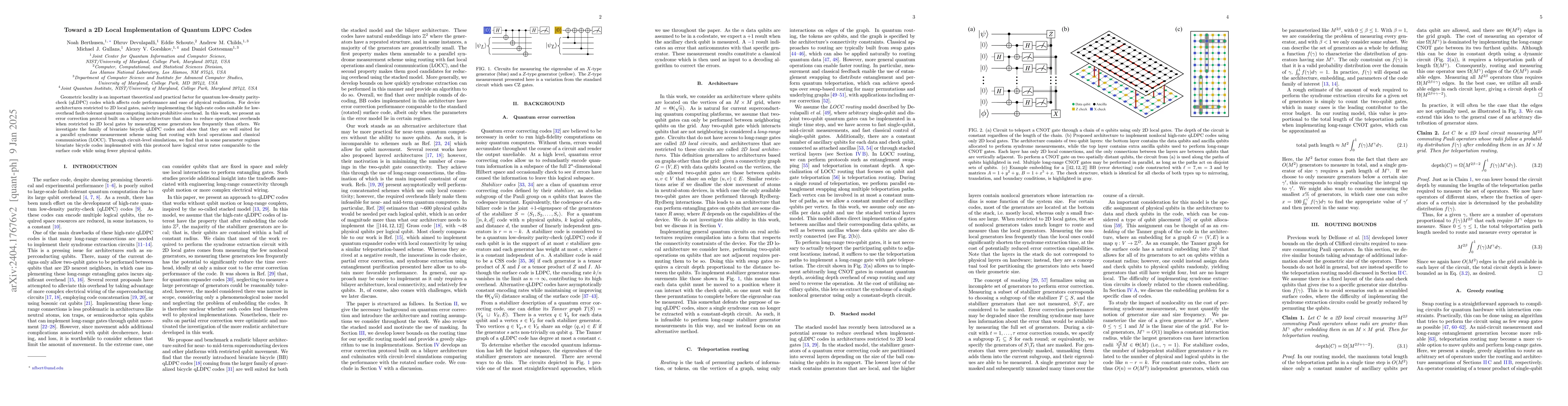 Thumbnail for Toward a 2D Local Implementation of Quantum LDPC Codes
