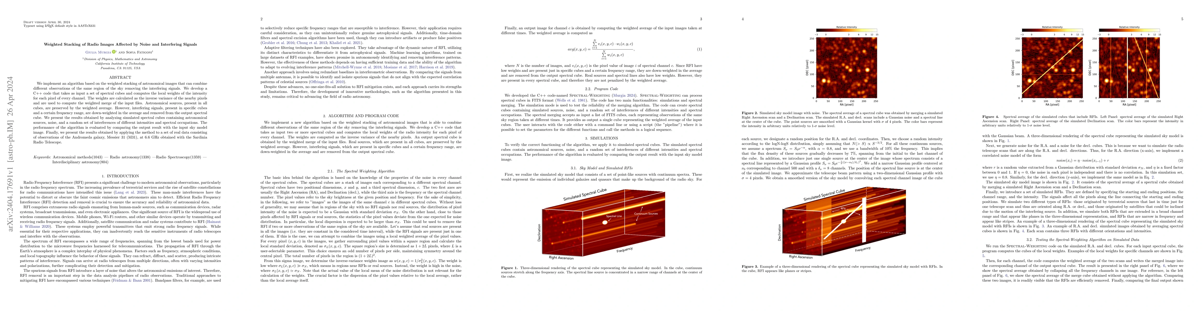 Thumbnail for Weighted Stacking of Radio Images Affected by Noise and Interfering
  Signals