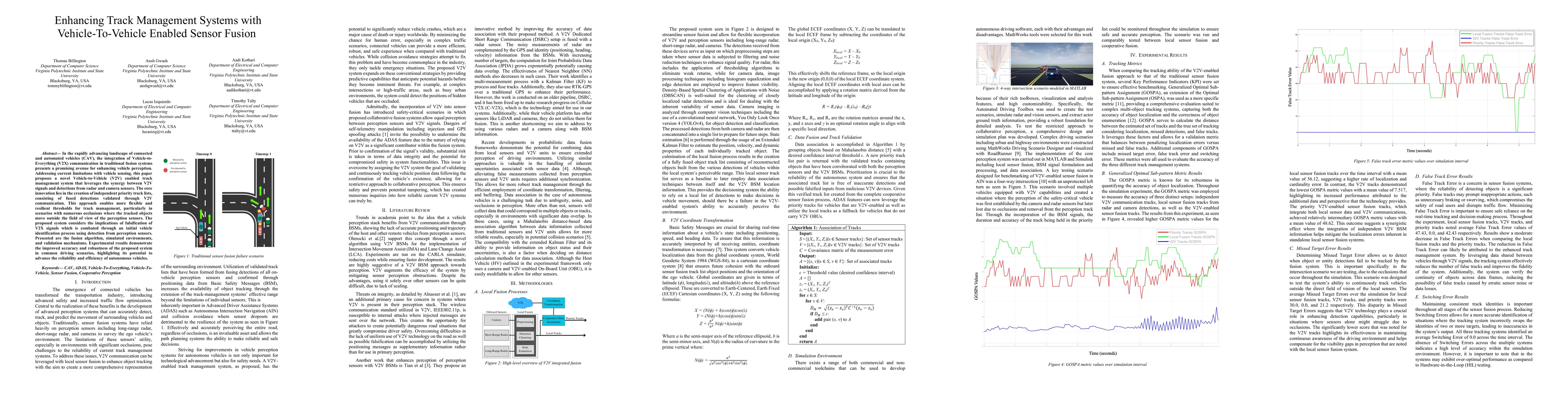 Thumbnail for Enhancing Track Management Systems with Vehicle-To-Vehicle Enabled
  Sensor Fusion