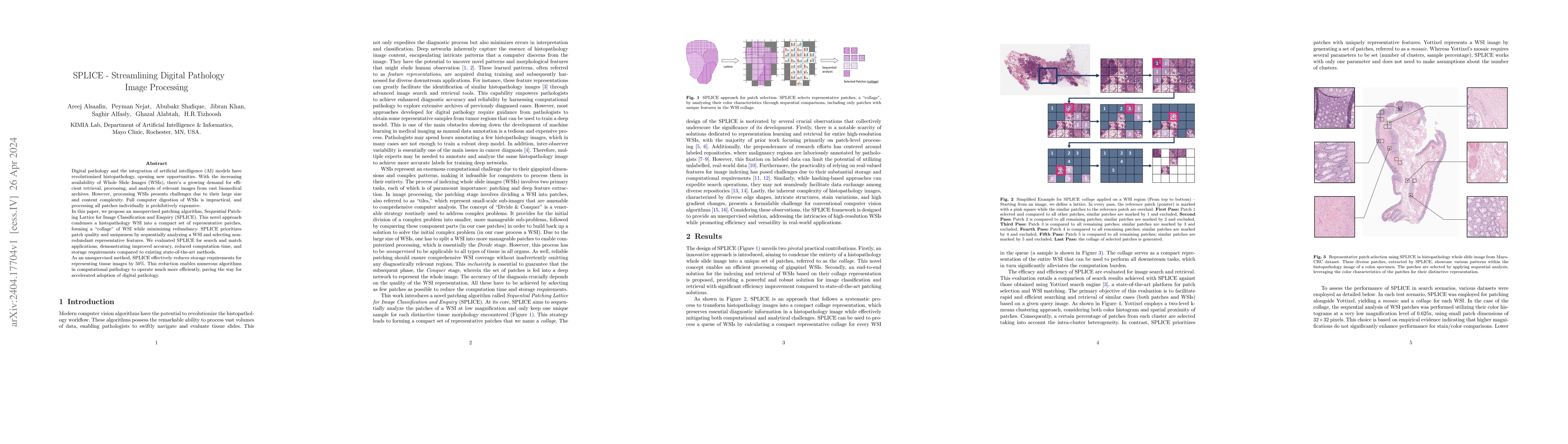 Thumbnail for SPLICE -- Streamlining Digital Pathology Image Processing