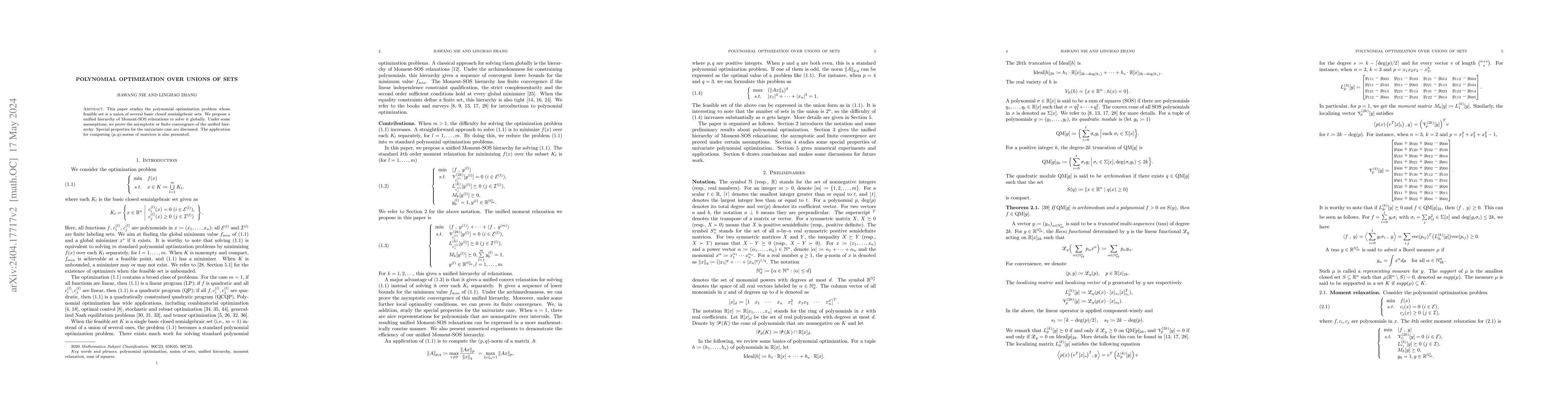 Thumbnail for Polynomial Optimization Over Unions of Sets