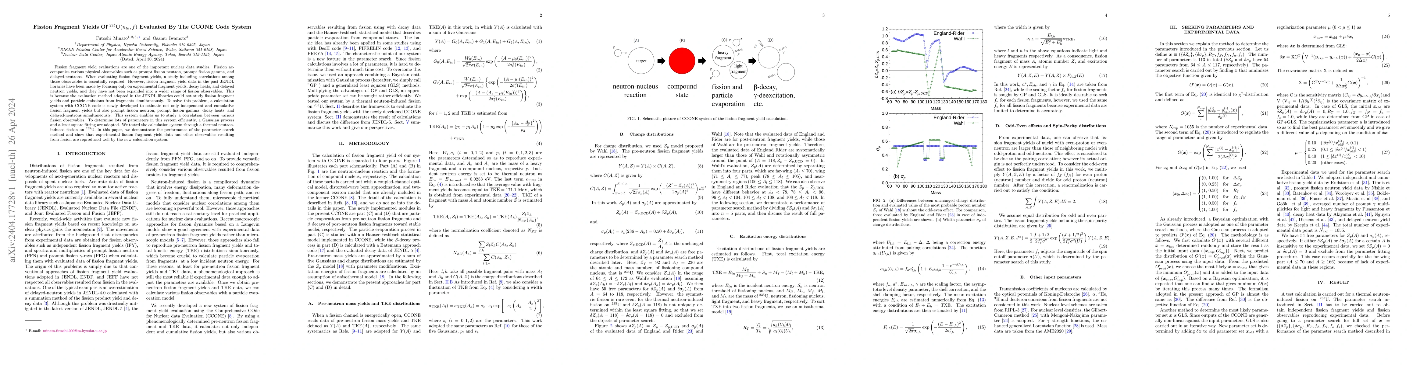 Thumbnail for Fission Fragment Yields Of $^{235}$U$(n_{th},f)$ Evaluated By The CCONE
  Code System