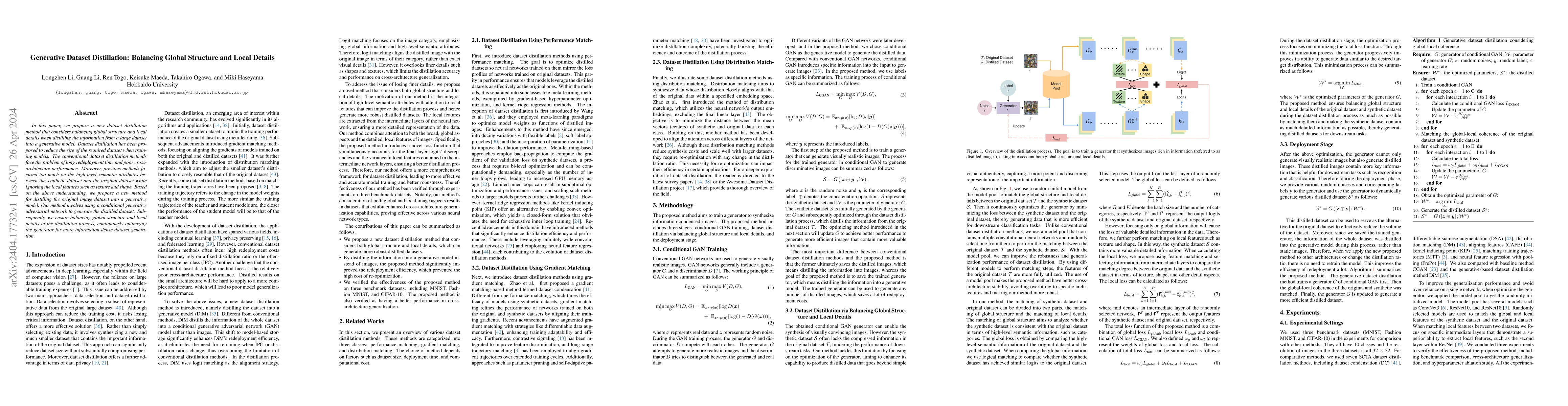 Thumbnail for Generative Dataset Distillation: Balancing Global Structure and Local
  Details