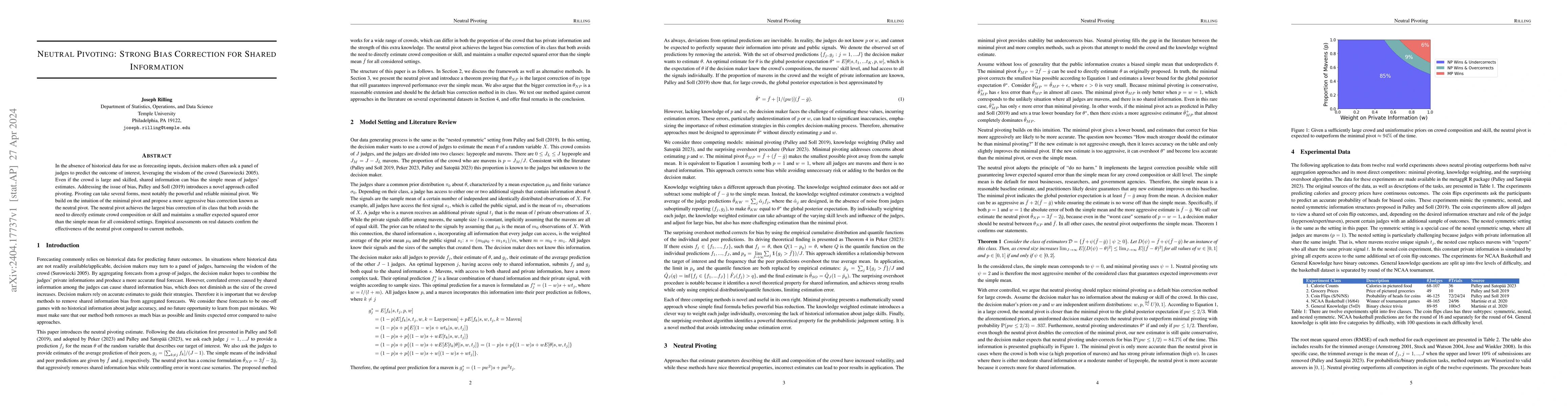 Thumbnail for Neutral Pivoting: Strong Bias Correction for Shared Information