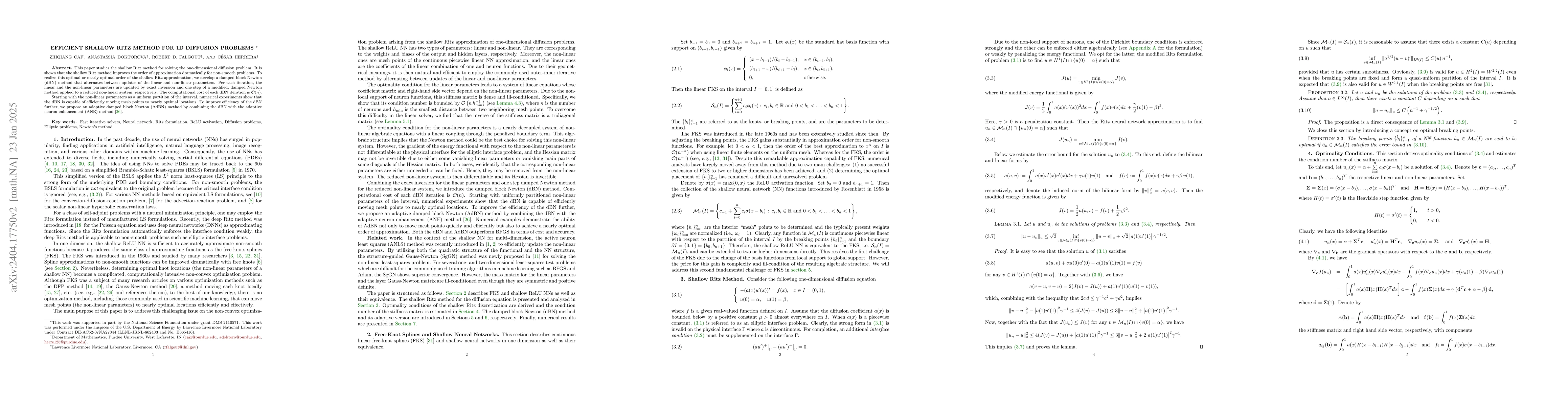 Thumbnail for Fast Iterative Solver For Neural Network Method: I. 1D Diffusion
  Problems