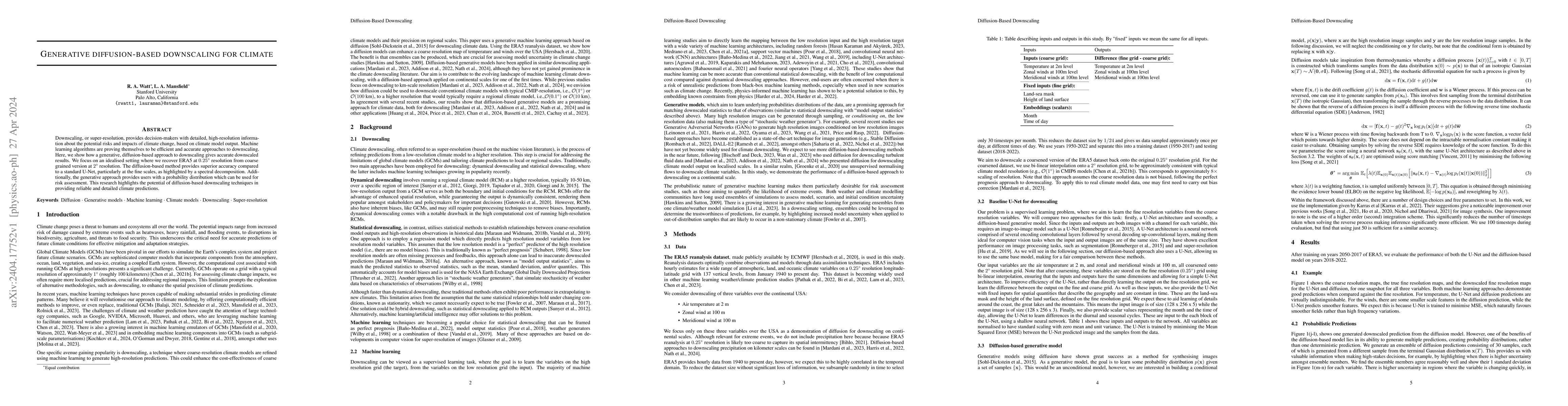 Thumbnail for Generative Diffusion-based Downscaling for Climate