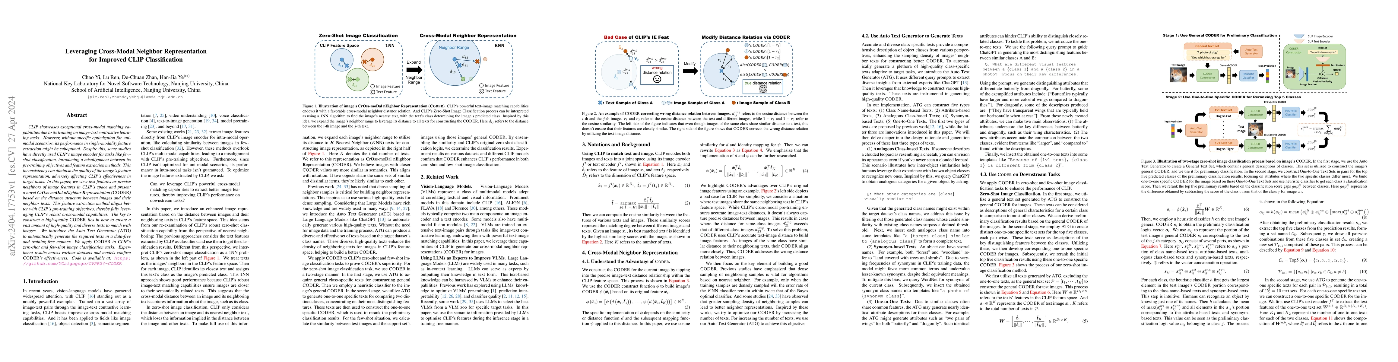 Thumbnail for Leveraging Cross-Modal Neighbor Representation for Improved CLIP
  Classification