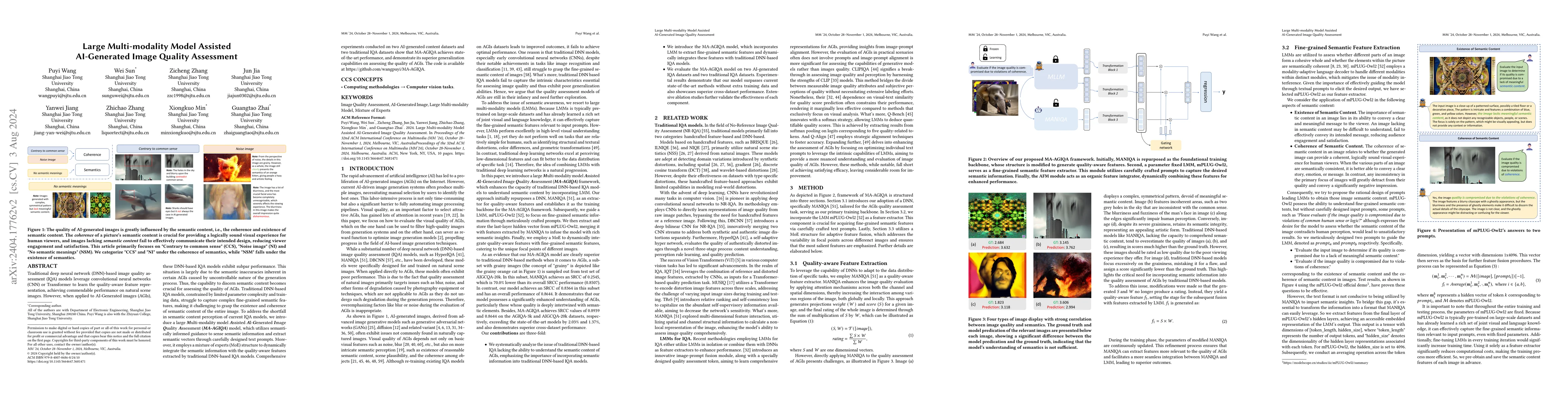 Thumbnail for Large Multi-modality Model Assisted AI-Generated Image Quality
  Assessment