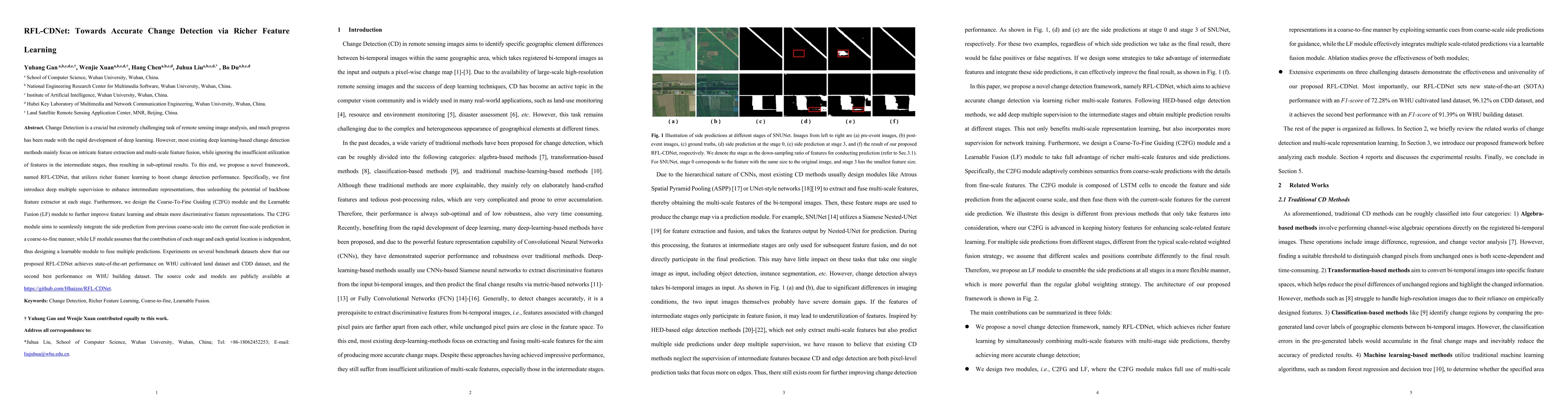 Thumbnail for RFL-CDNet: Towards Accurate Change Detection via Richer Feature Learning