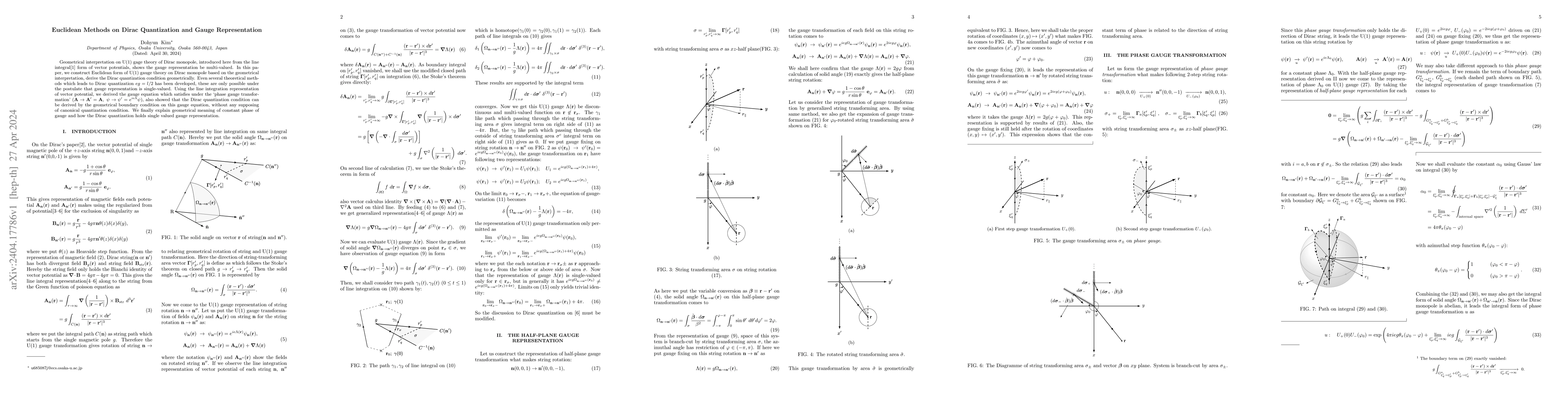 Thumbnail for Euclidean Methods on Dirac Quantization and Gauge Representation