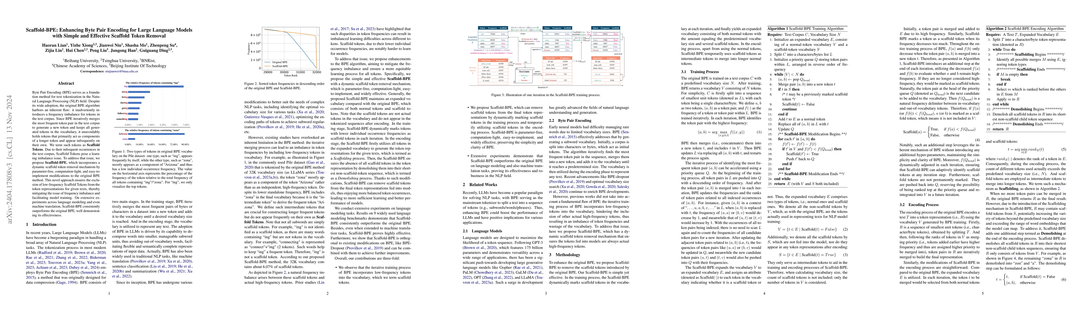 Thumbnail for Scaffold-BPE: Enhancing Byte Pair Encoding with Simple and Effective
  Scaffold Token Removal