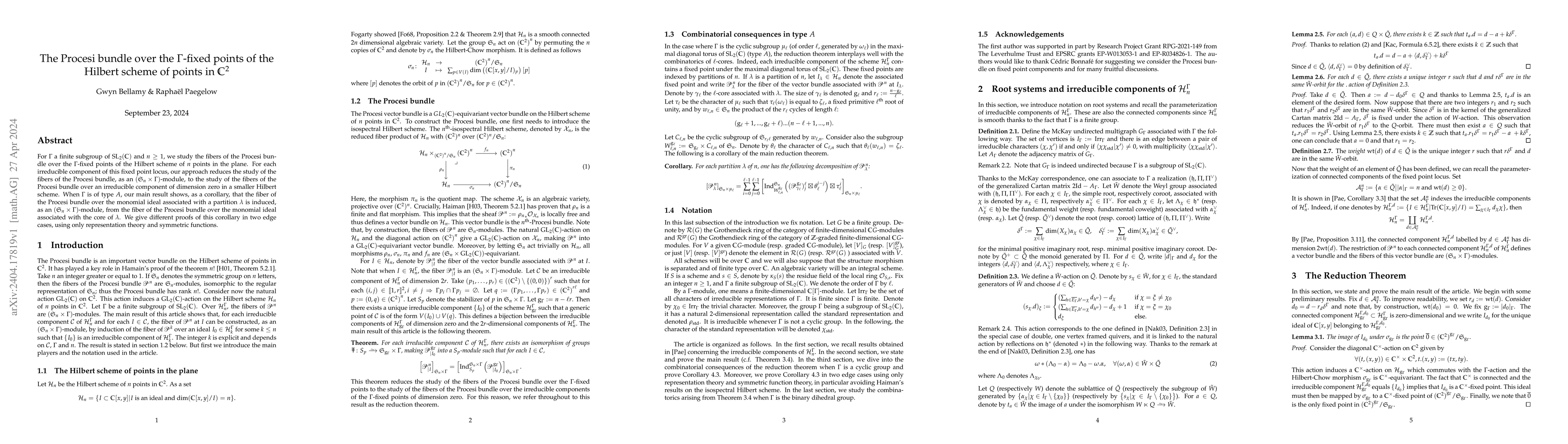 Thumbnail for The Procesi bundle over the $\Gamma$-fixed points of the Hilbert scheme
  of points in $\mathbb{C}^2$
