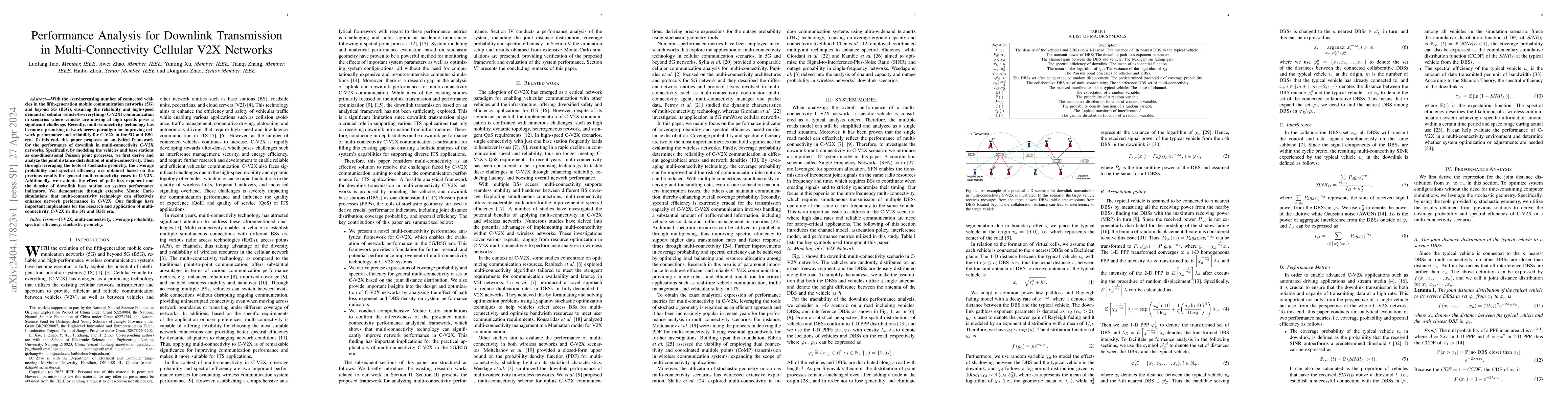 Thumbnail for Performance Analysis for Downlink Transmission in Multi-Connectivity
  Cellular V2X Networks