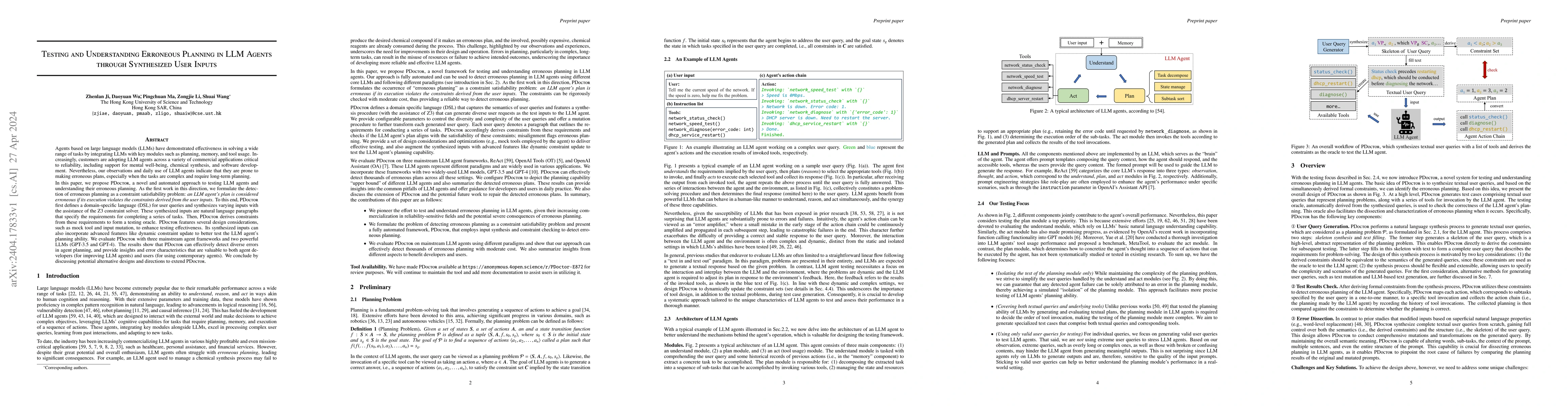 Thumbnail for Testing and Understanding Erroneous Planning in LLM Agents through
  Synthesized User Inputs