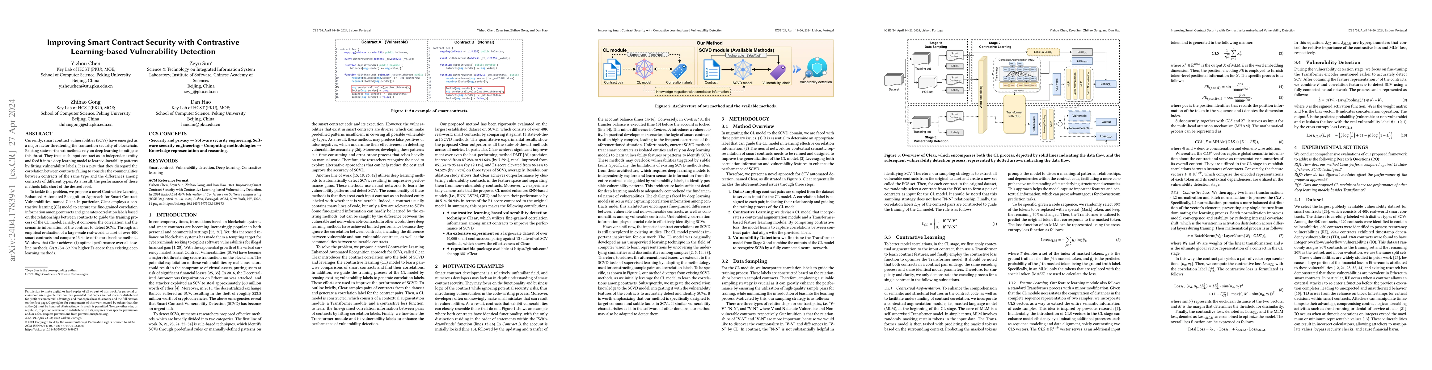 Thumbnail for Improving Smart Contract Security with Contrastive Learning-based
  Vulnerability Detection