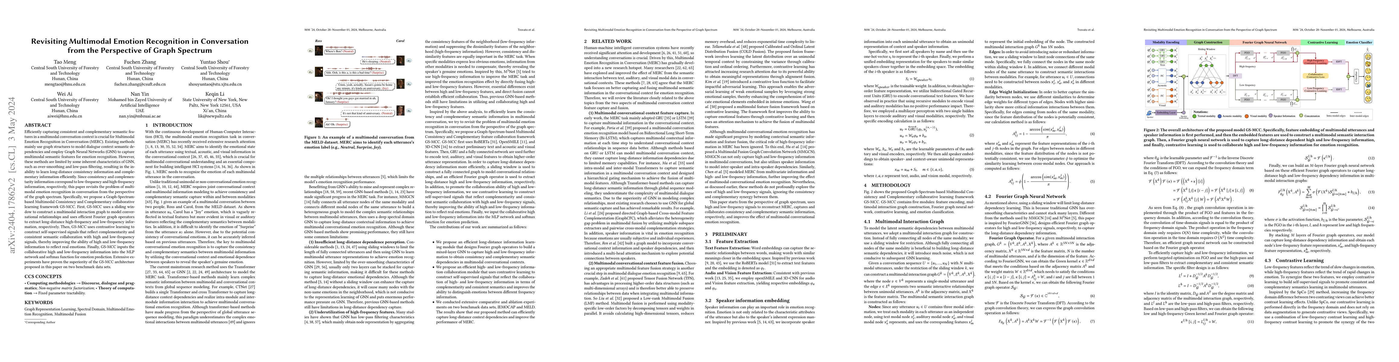 Thumbnail for Revisiting Multimodal Emotion Recognition in Conversation from the
  Perspective of Graph Spectrum