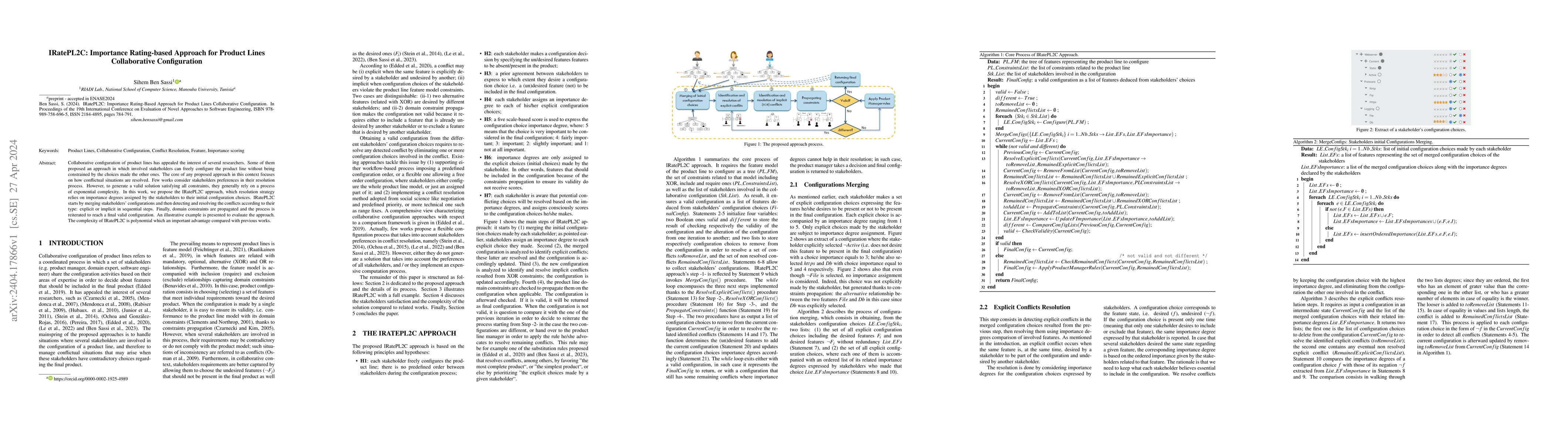 Thumbnail for IRatePL2C: Importance Rating-based Approach for Product Lines
  Collaborative Configuration