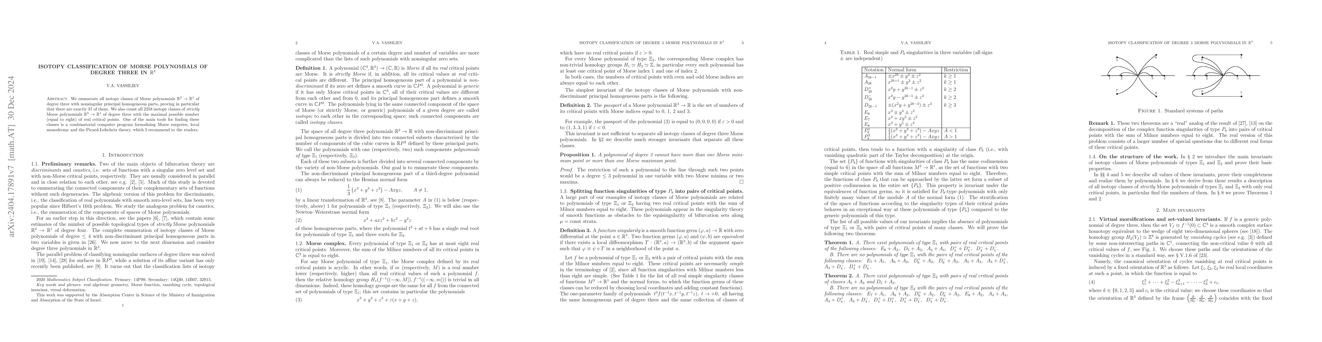 Thumbnail for To the isotopy classification of Morse polynomials of degree 3 in
  ${\mathbb R}^3$