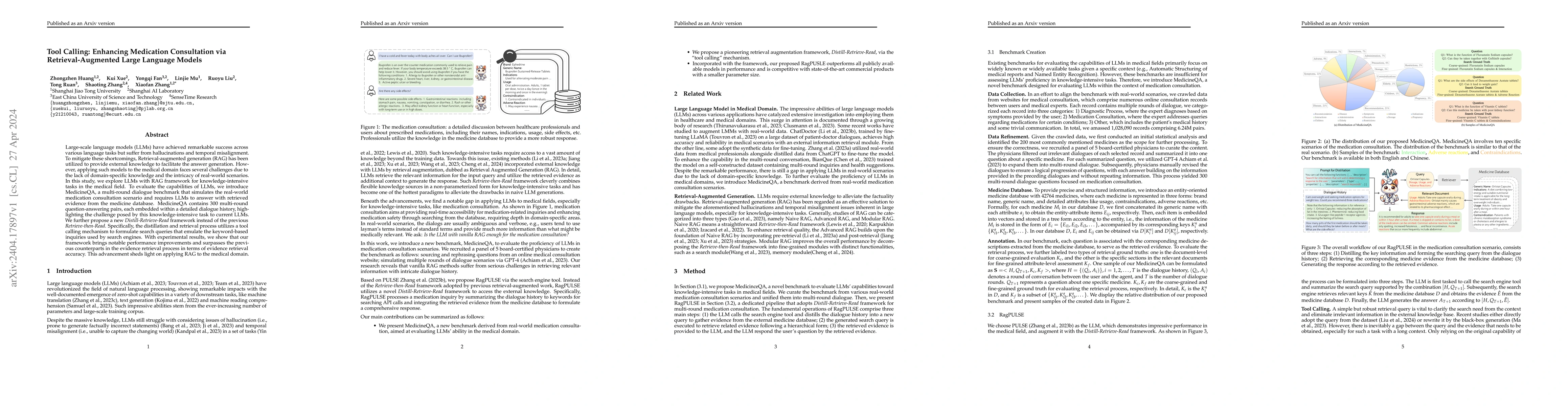 Thumbnail for Tool Calling: Enhancing Medication Consultation via Retrieval-Augmented
  Large Language Models