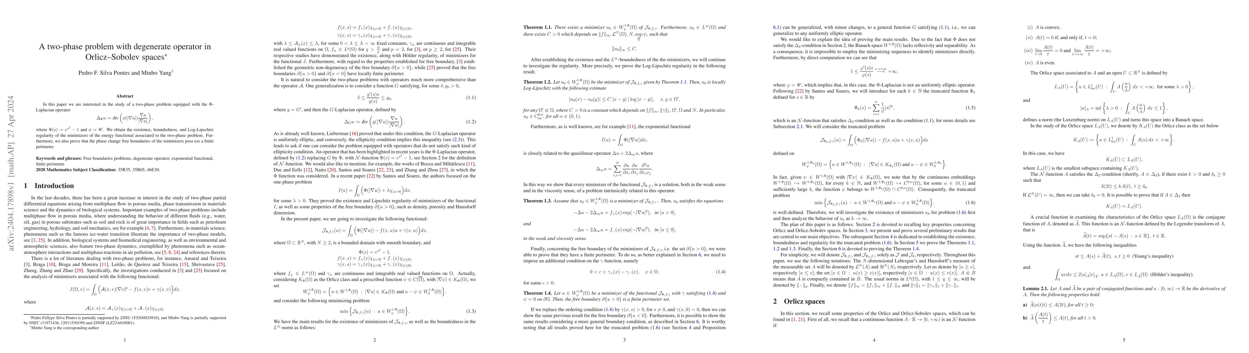 Thumbnail for A two-phase problem with degenerate operator in Orlicz-Sobolev spaces