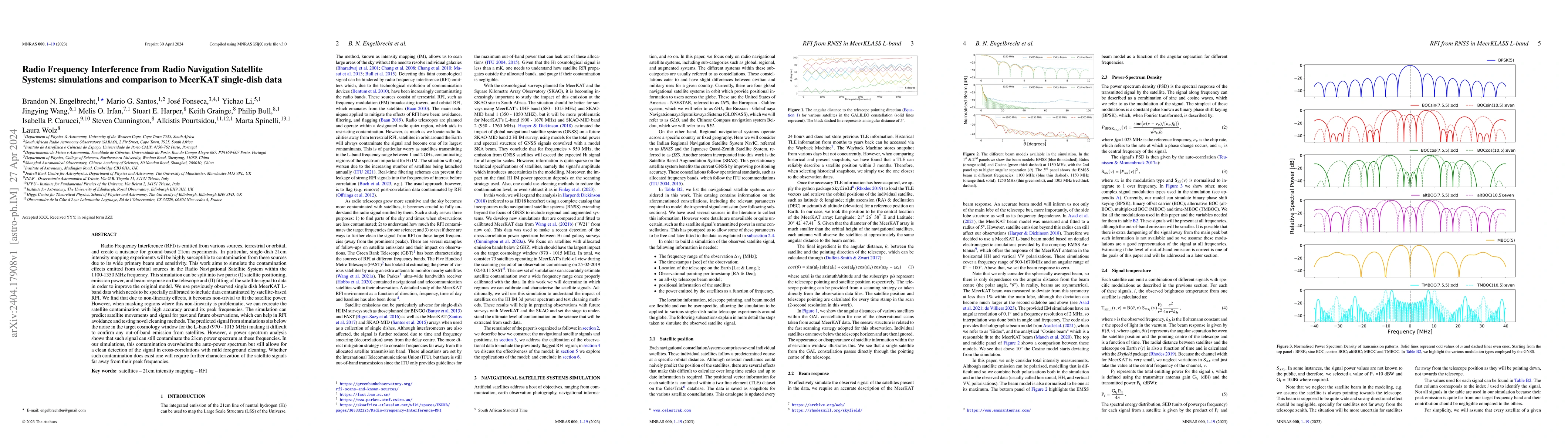 Thumbnail for Radio Frequency Interference from Radio Navigation Satellite Systems:
  simulations and comparison to MeerKAT single-dish data