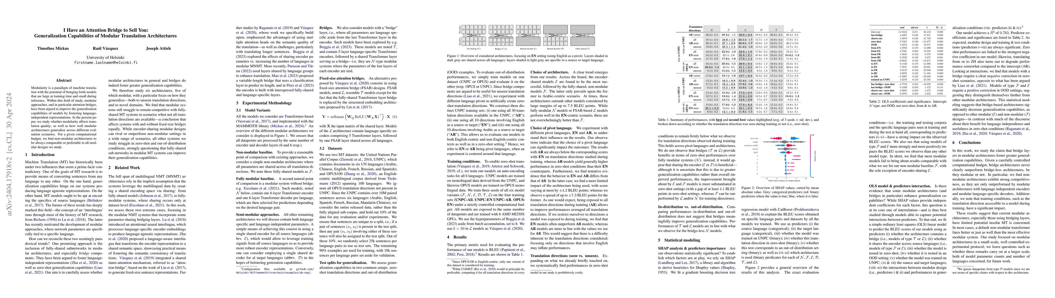 Thumbnail for I Have an Attention Bridge to Sell You: Generalization Capabilities of
  Modular Translation Architectures