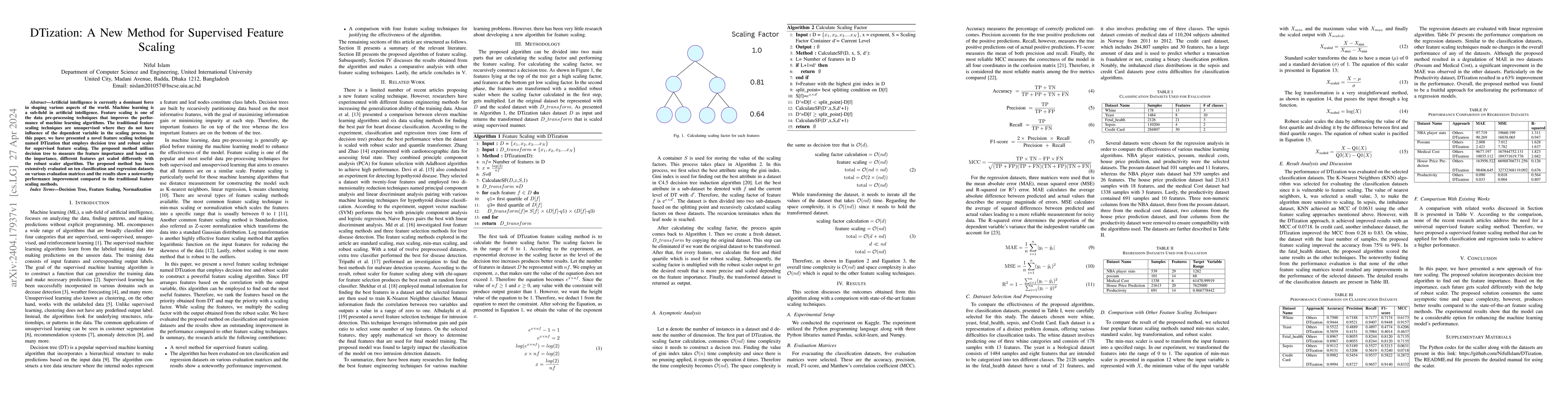 Thumbnail for DTization: A New Method for Supervised Feature Scaling