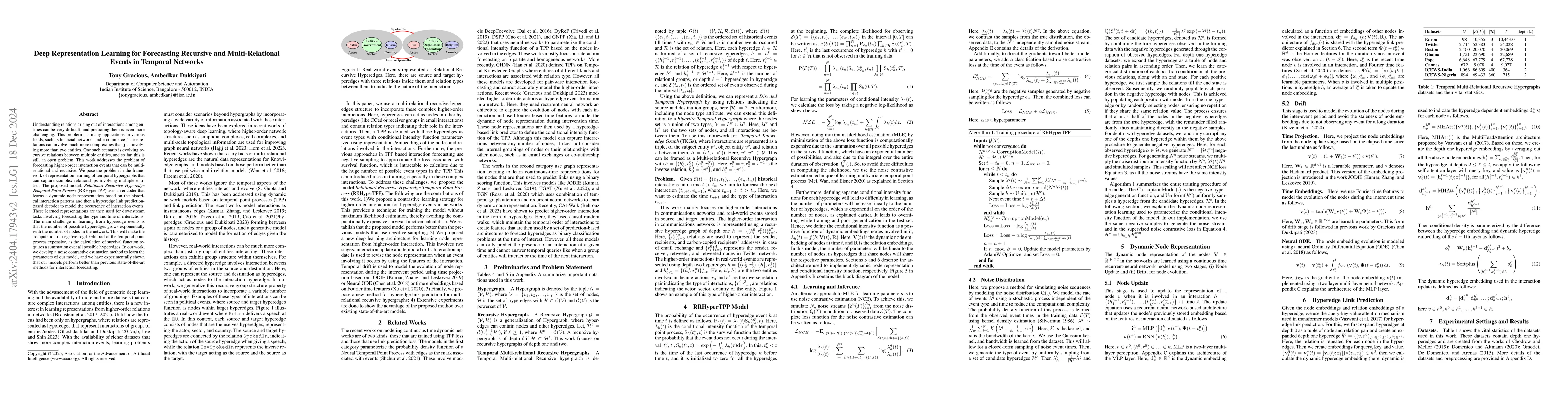 Thumbnail for Interaction Event Forecasting in Multi-Relational Recursive HyperGraphs:
  A Temporal Point Process Approach