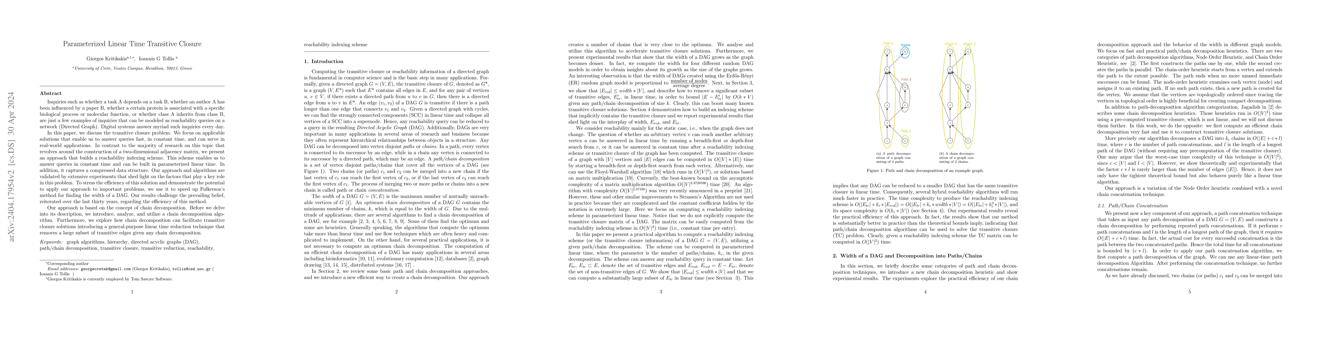Thumbnail for Parameterized Linear Time Transitive Closure
