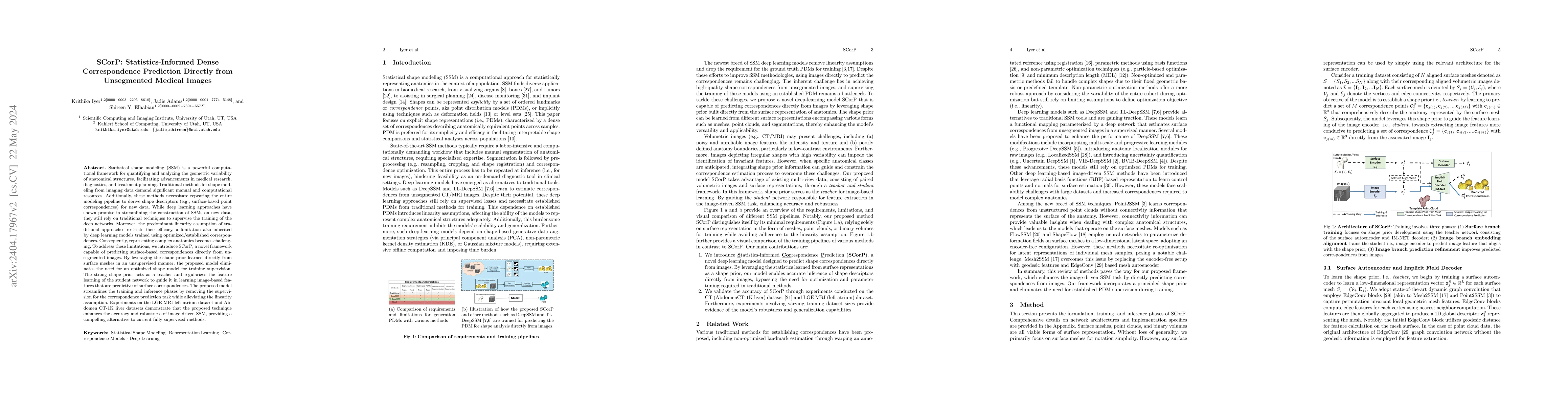 Thumbnail for SCorP: Statistics-Informed Dense Correspondence Prediction Directly from
  Unsegmented Medical Images