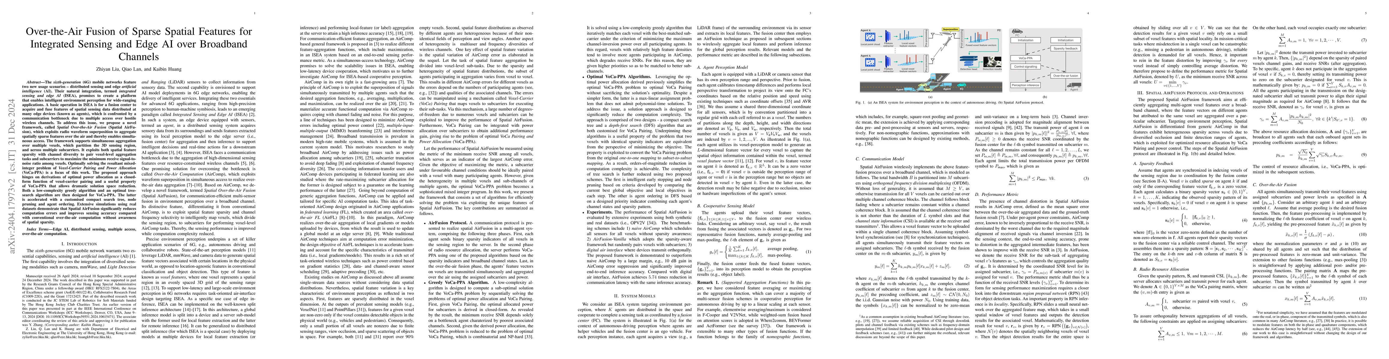 Thumbnail for Over-the-Air Fusion of Sparse Spatial Features for Integrated Sensing
  and Edge AI over Broadband Channels