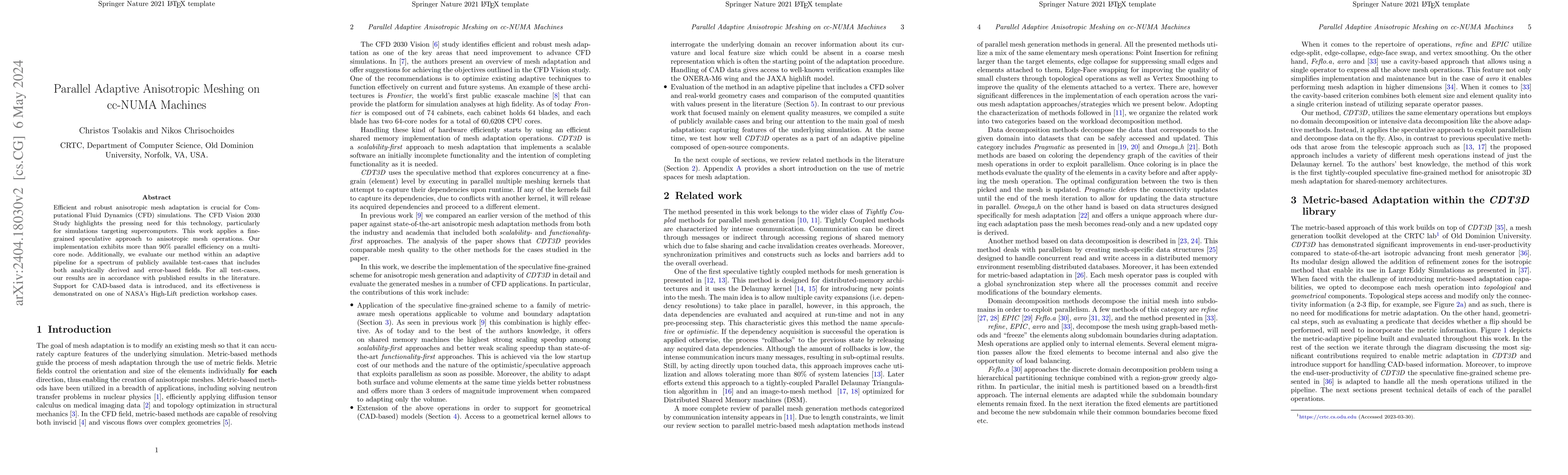 Thumbnail for Parallel Adaptive Anisotropic Meshing on cc-NUMA Machines