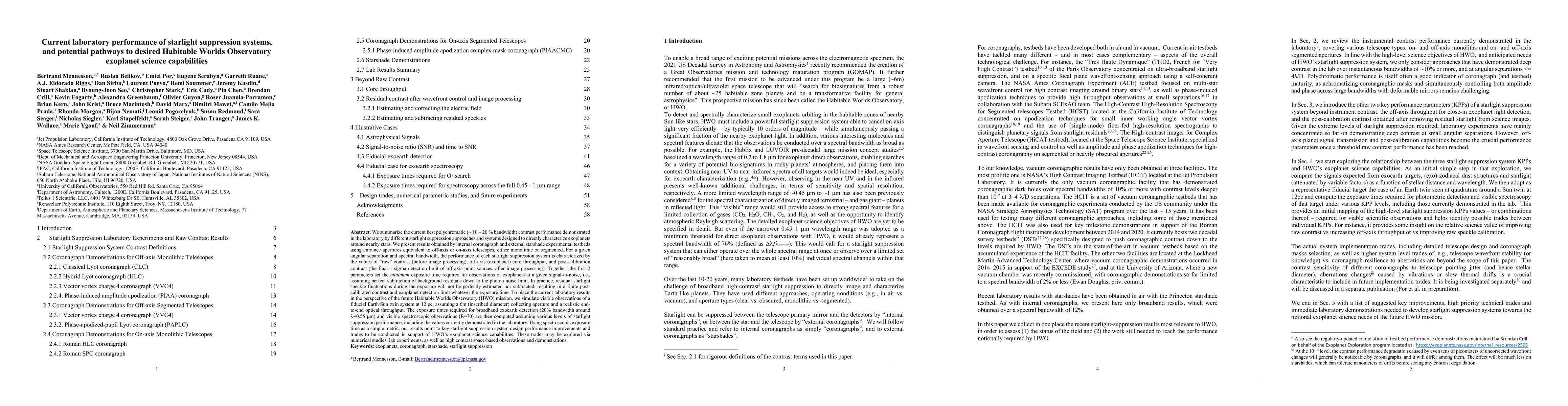 Thumbnail for Current laboratory performance of starlight suppression systems, and
  potential pathways to desired Habitable Worlds Observatory exoplanet science
  capabilities