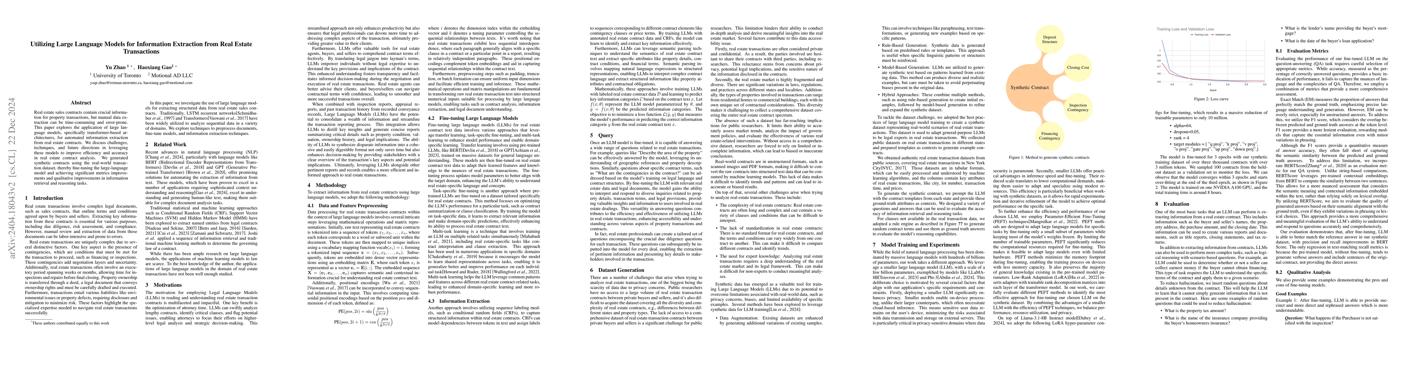 Thumbnail for Utilizing Large Language Models for Information Extraction from Real
  Estate Transactions