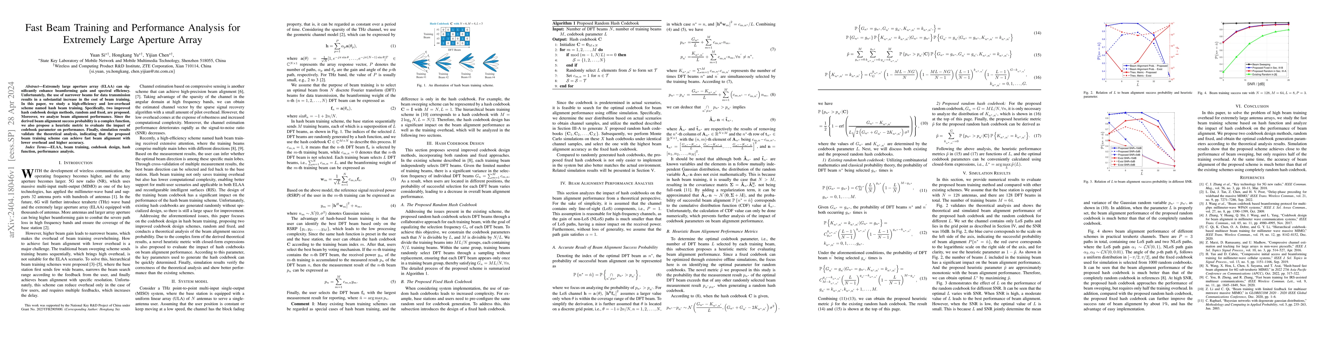 Thumbnail for Fast Beam Training and Performance Analysis for Extremely Large Aperture
  Array