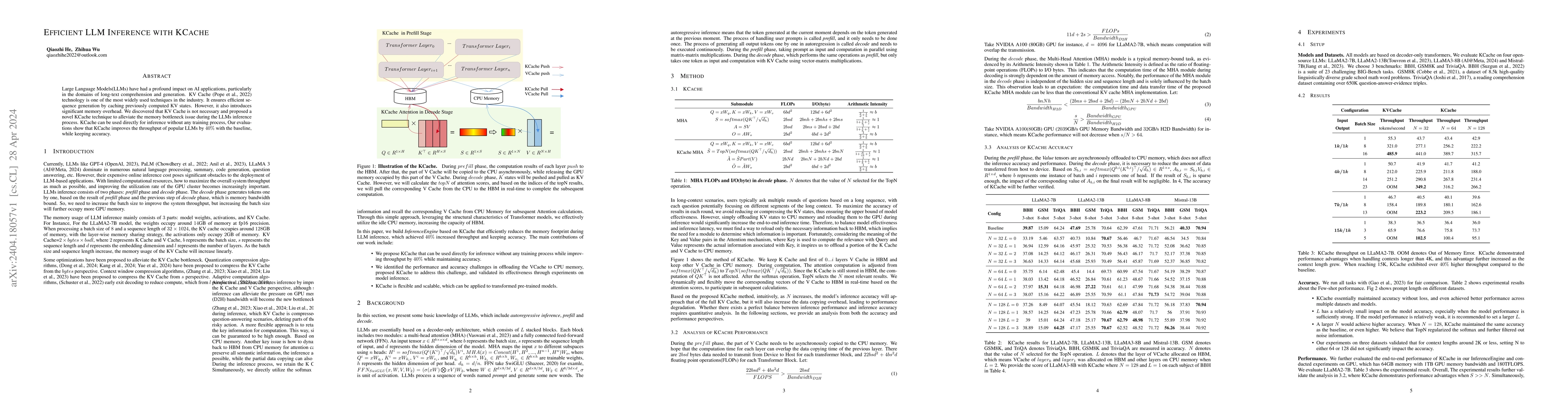 Thumbnail for Efficient LLM Inference with Kcache