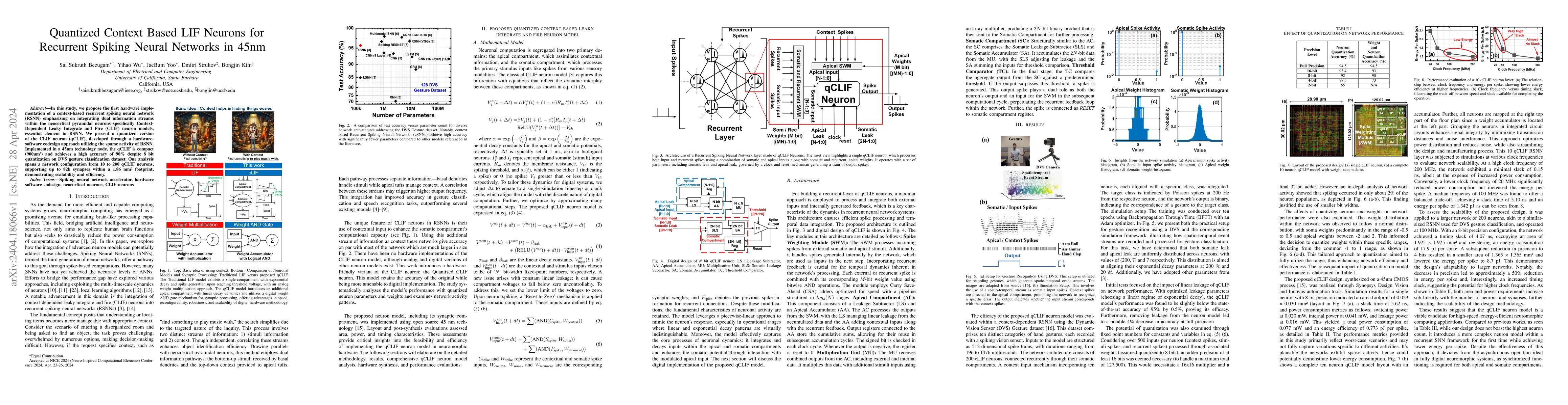 Thumbnail for Quantized Context Based LIF Neurons for Recurrent Spiking Neural
  Networks in 45nm