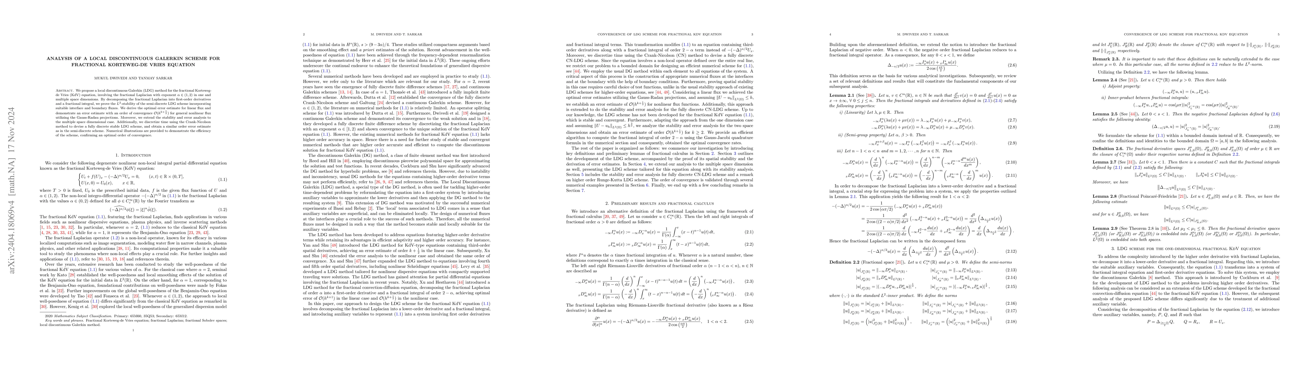 Thumbnail for Local Discontinuous Galerkin method for fractional Korteweg-de Vries
  equation