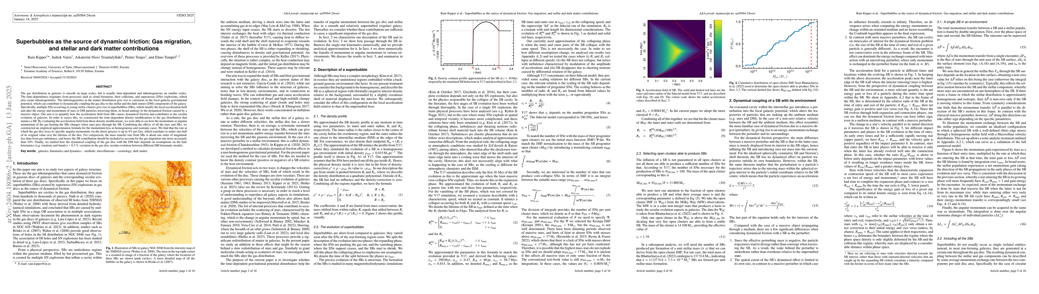 Thumbnail for Superbubbles as the source of dynamical friction: gas migration, stellar
  and dark matter contributions