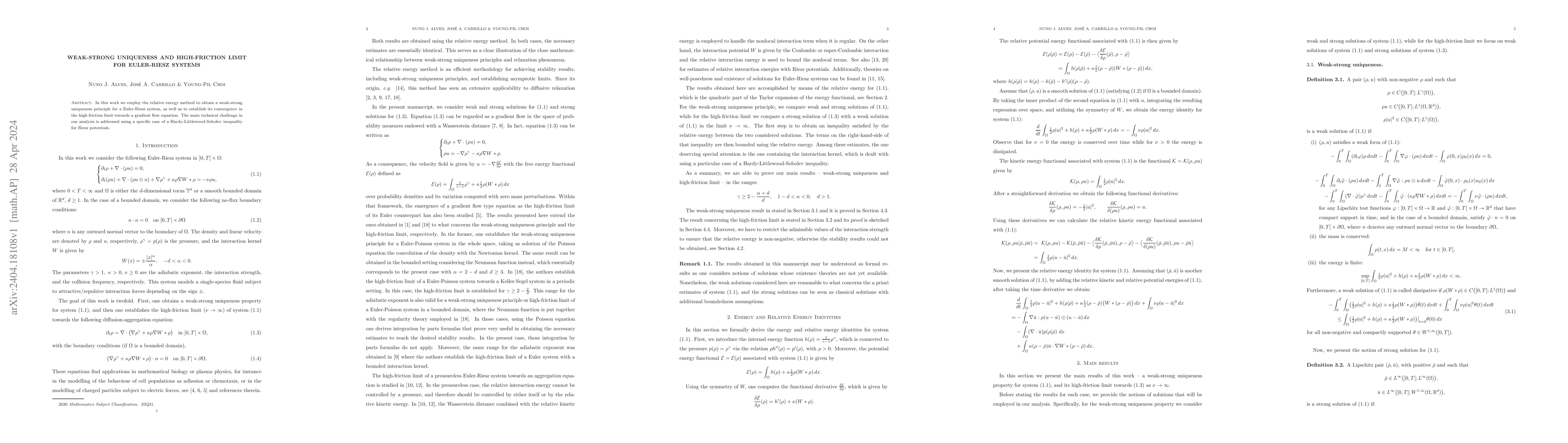 Thumbnail for Weak-strong uniqueness and high-friction limit for Euler-Riesz systems