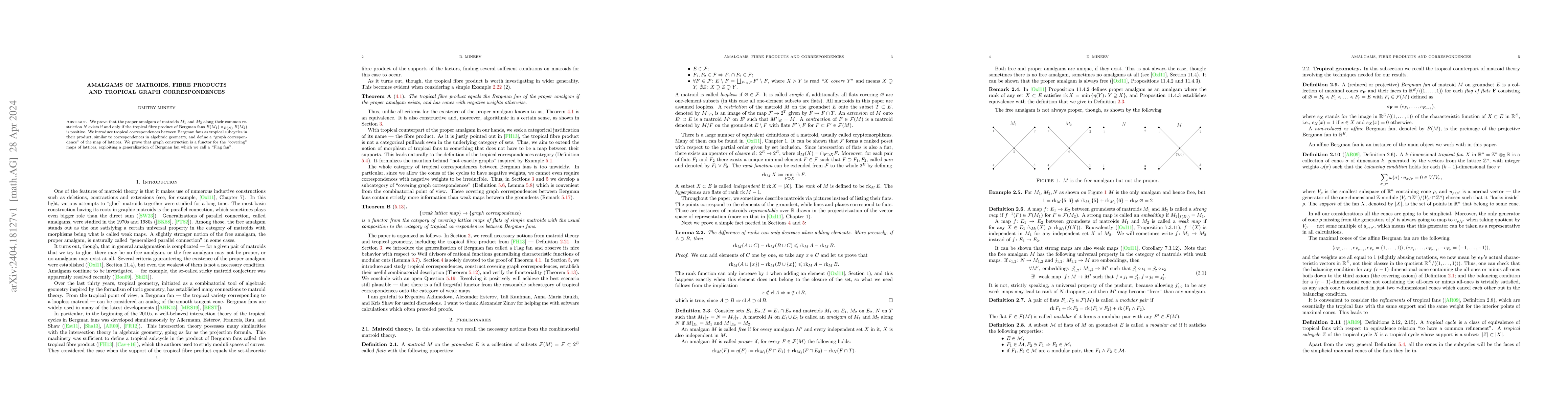 Thumbnail for Amalgams of matroids, fibre products and tropical graph correspondences