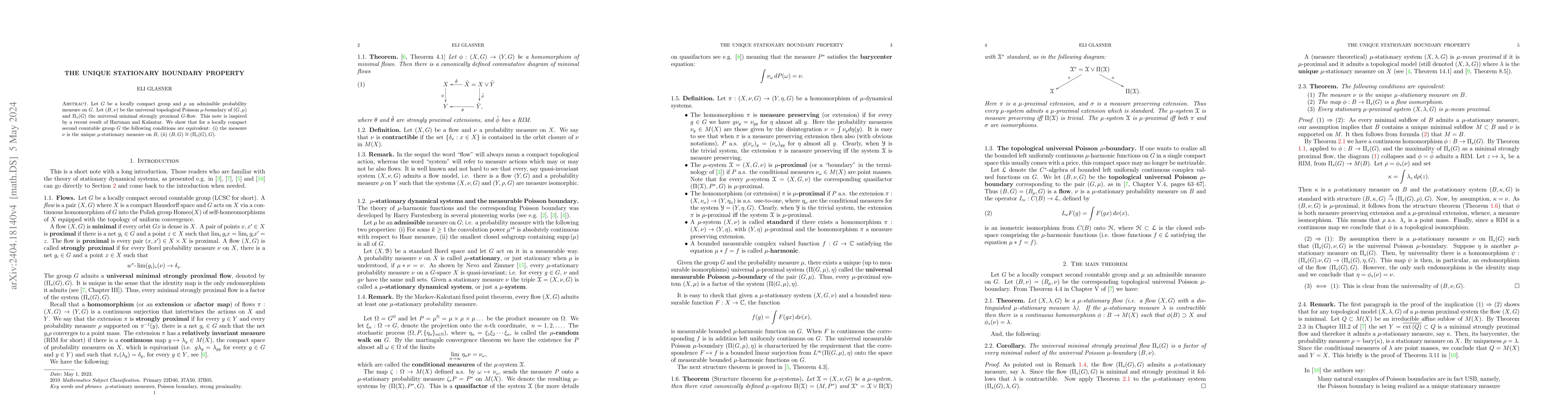 Thumbnail for The Unique stationary boundary property