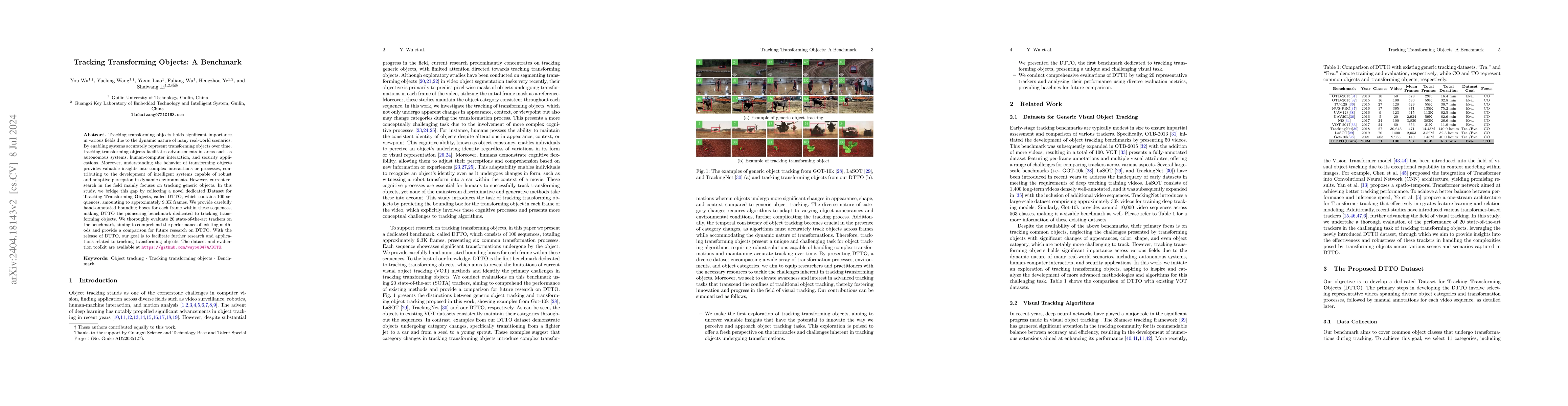 Thumbnail for Tracking Transforming Objects: A Benchmark