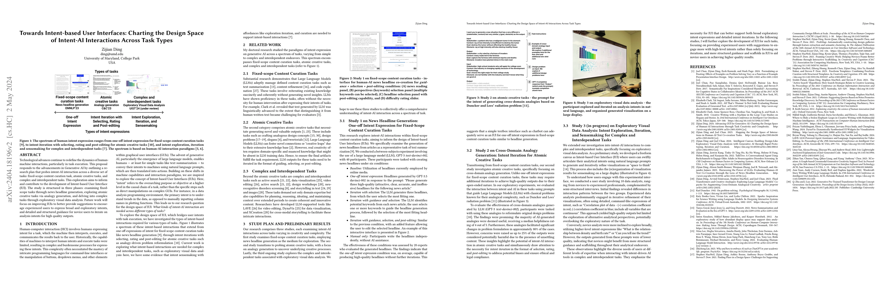 Thumbnail for Towards Intent-based User Interfaces: Charting the Design Space of
  Intent-AI Interactions Across Task Types