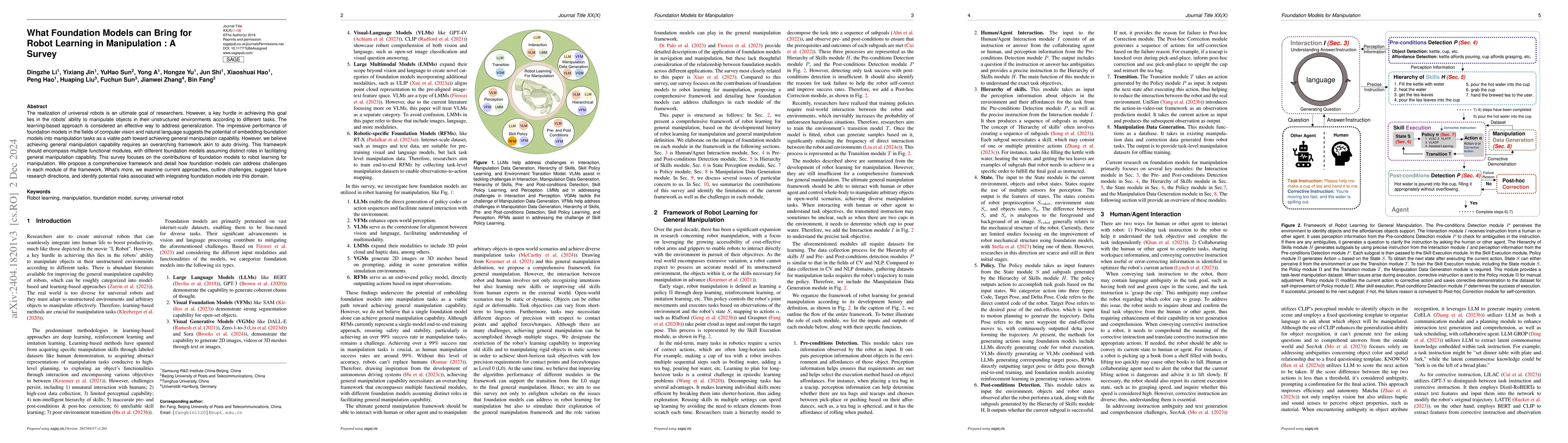 Thumbnail for What Foundation Models can Bring for Robot Learning in Manipulation : A
  Survey