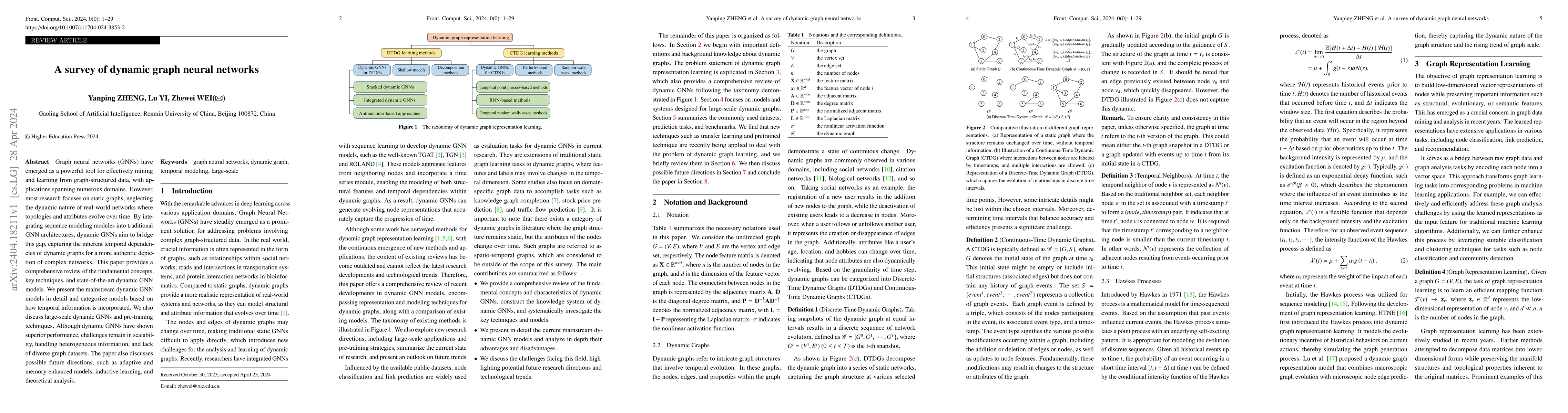 Thumbnail for A survey of dynamic graph neural networks