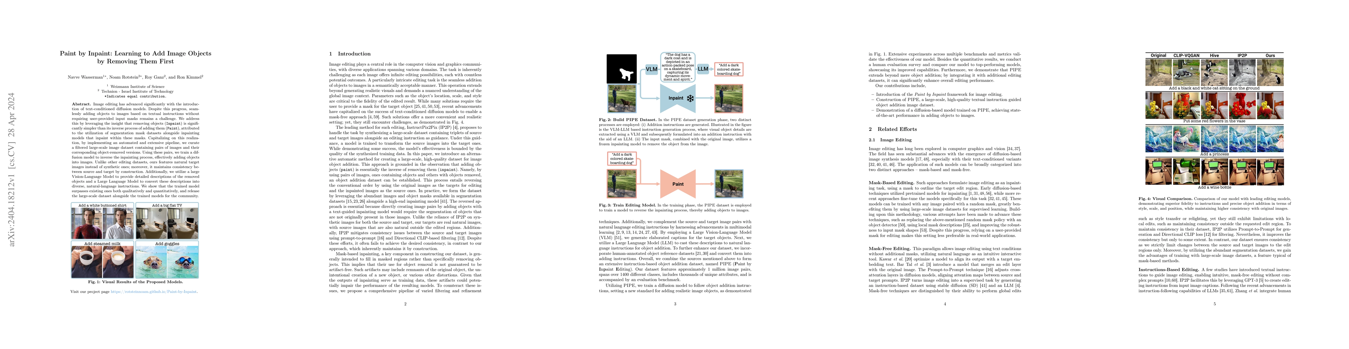 Thumbnail for Paint by Inpaint: Learning to Add Image Objects by Removing Them First
