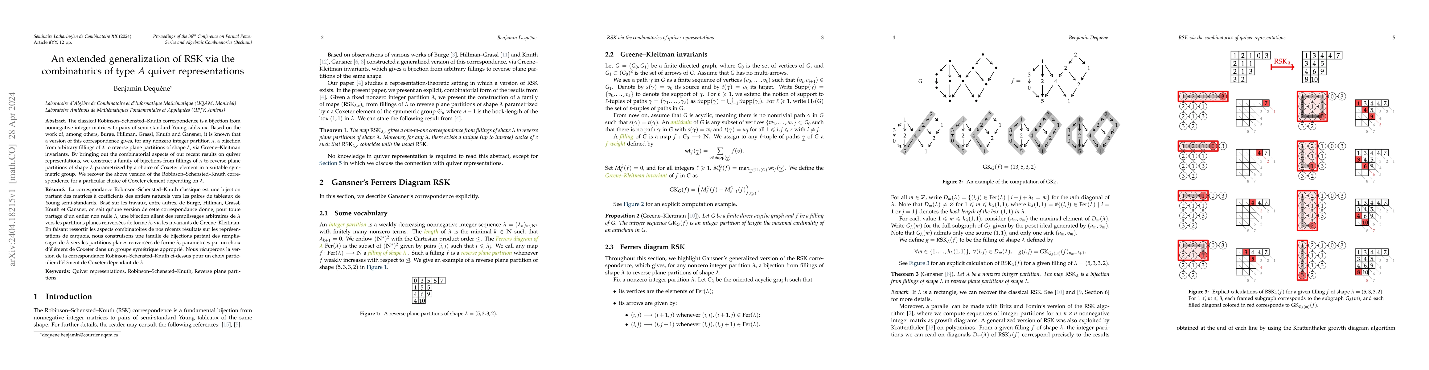 Thumbnail for An extended generalization of RSK via the combinatorics of type $A$
  quiver representations