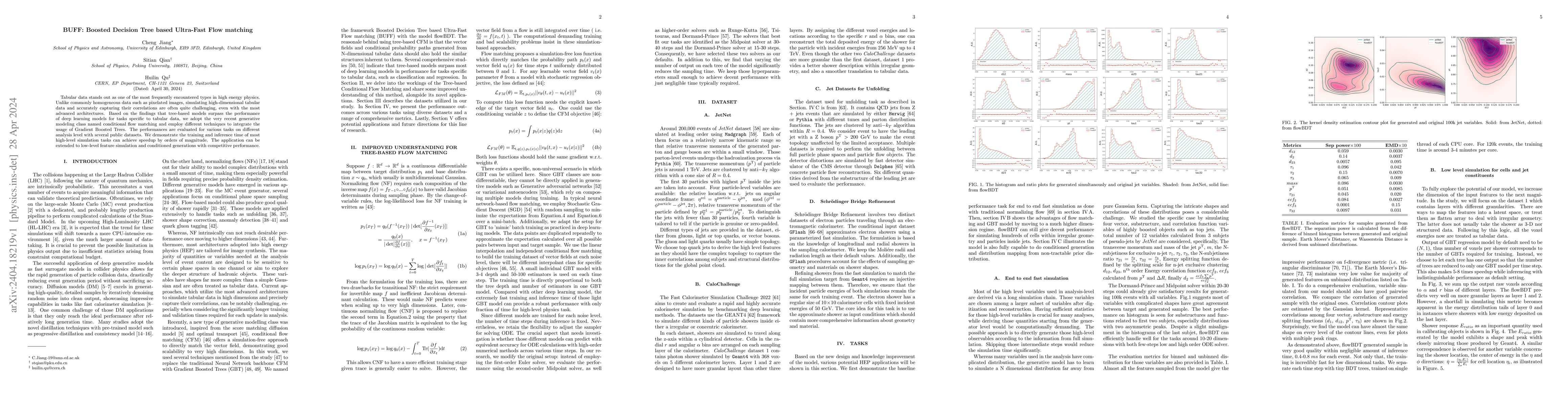 Thumbnail for BUFF: Boosted Decision Tree based Ultra-Fast Flow matching